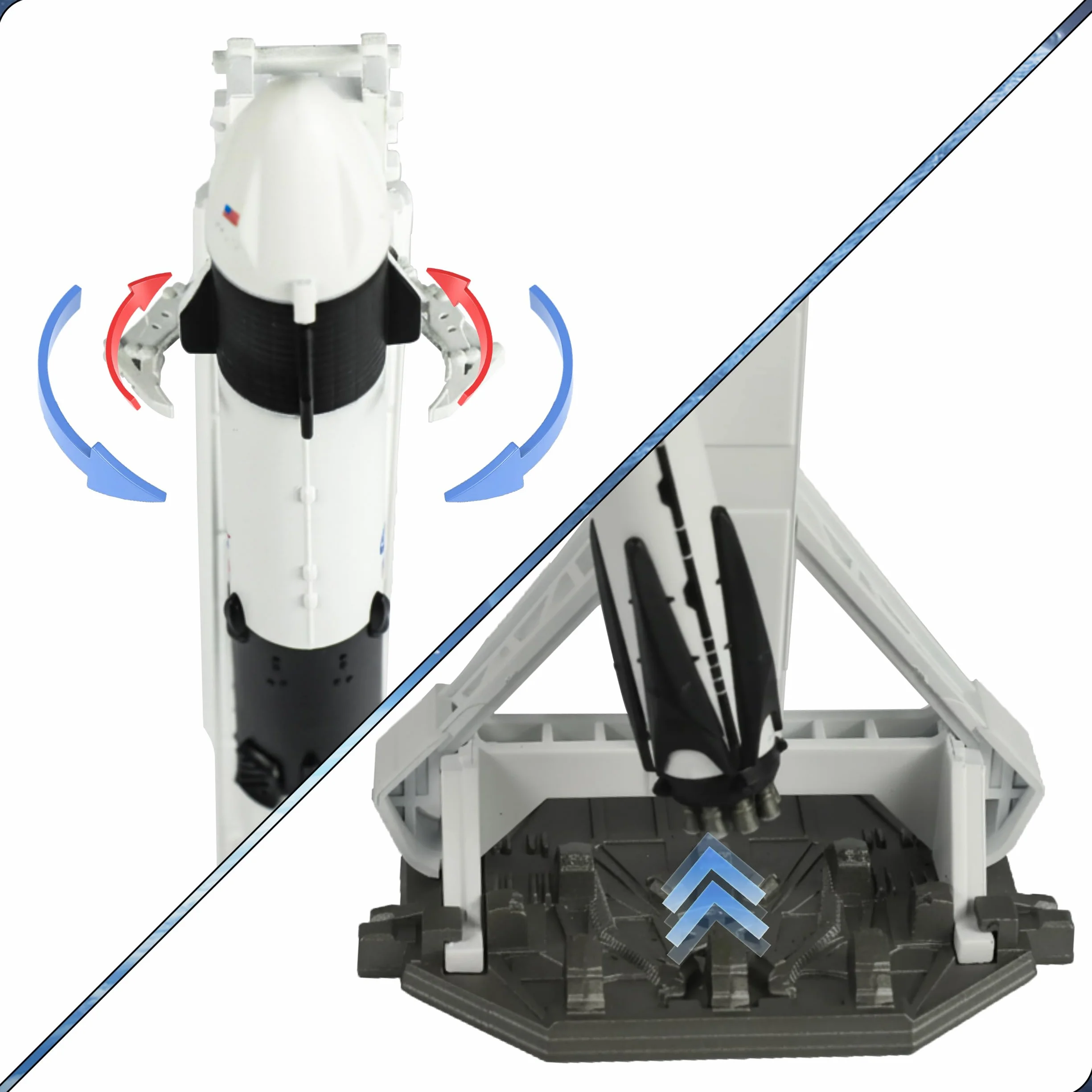 QIYUMOKE 1/200 - Kit per modellini a razzo con astronave, compatibile con Falcon 9, modello NASA per appassionati di spazio, regalo o desktop (29 cm)