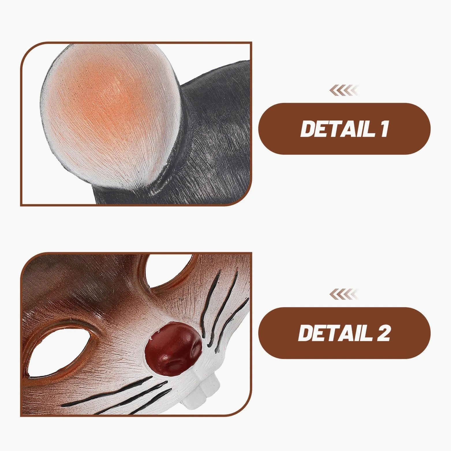 Milisten 3pezzi Maschera Da Topo Per Carnevale Maschera Da Topo Per Cosplay Per Feste Ragazza Realistica Animale