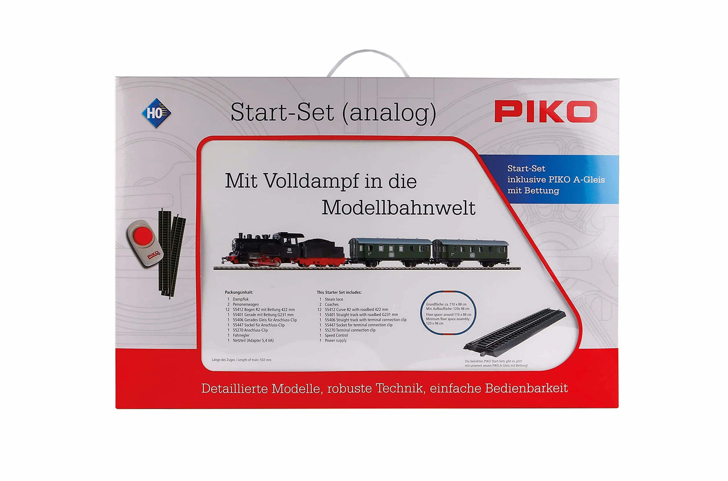 Piko 57112 Kit iniziale H0 letto treno passeggeri DB flok a vapore tender due corsia