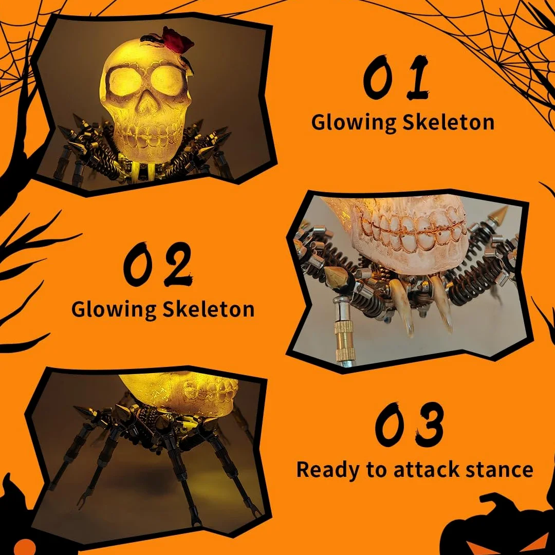 Puzzle 3D di Halloween con ragno in metallo, figura di Halloween creativa per tutta la famiglia, giocattolo decorativo di Halloween da montare (200 pezzi)
