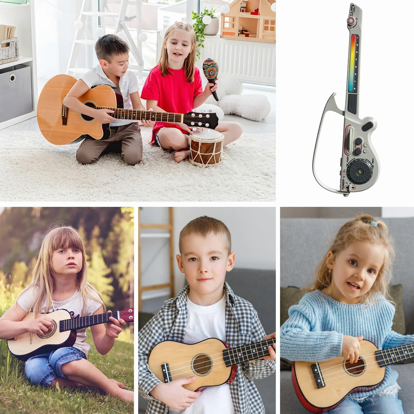 Chitarra Elettrica Per Ragazzi Giocattolo Educativo Pieghevole | Chitarra Karaoke Ricaricabile Giocattoli Per Ragazzi Ragazze Principianti Pratica Casa Viaggio Regalo Compleanno Natale