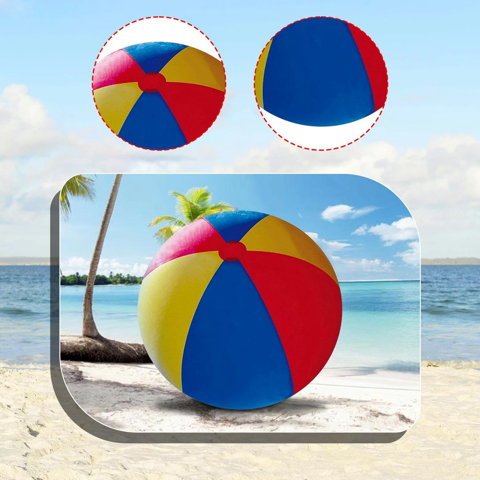 Pallone da Spiaggia Gonfiabile, Gioco da Giardino, Giocattolo Acquatico Estivo, Enorme, Pieghevole, Facile da Trasportare, Divertimento All'aperto, 120 cm