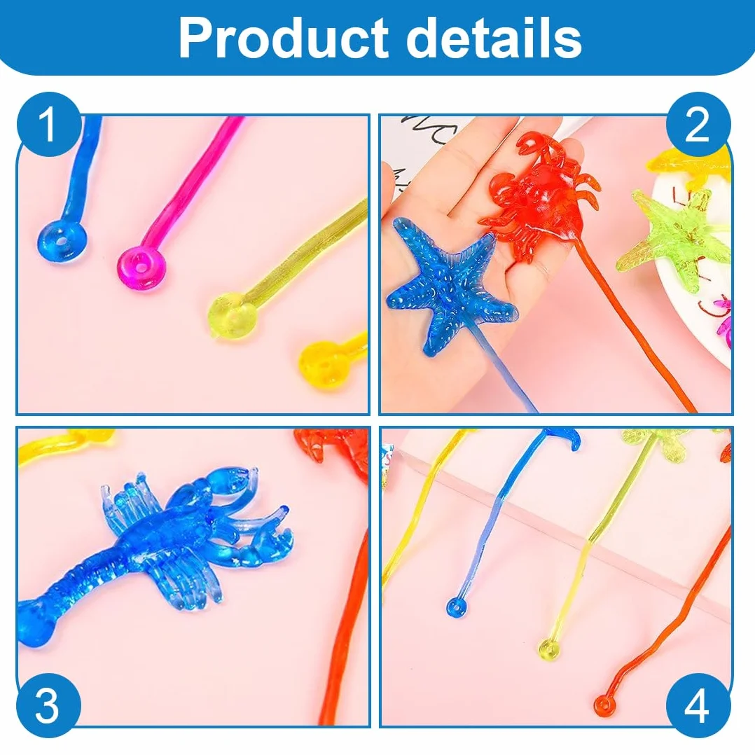 Set da 20 Giocattoli Appiccicosi per Feste Animali Marini per Arrampicarsi Mani Appiccicose Reti Appiccicose Colorate