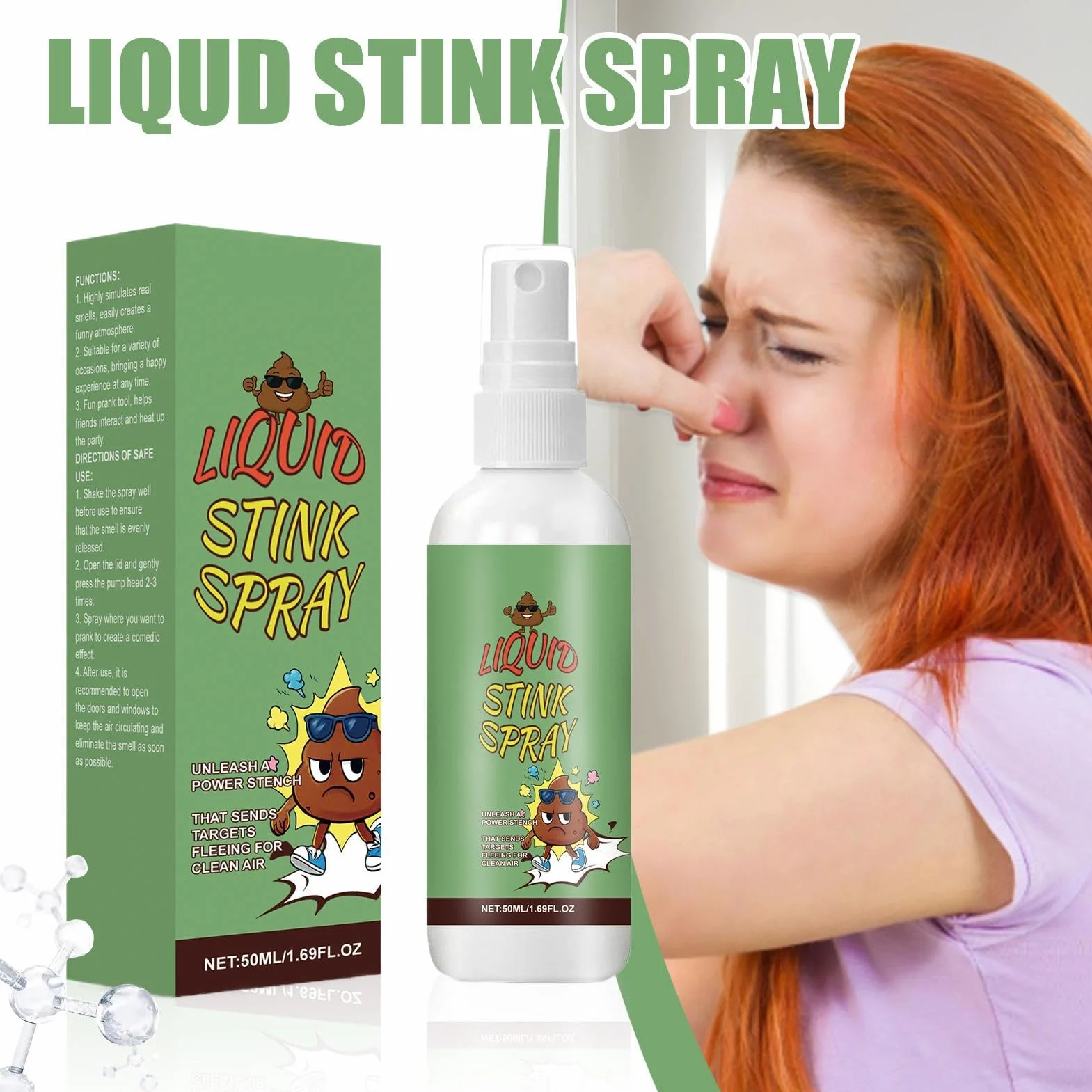 Furz Spray Extra Starker Gestank,Furzspray Scherzartikel - 50ml Lustiger Stinknebel Mit -Scherzgerät Für Halloween Partys Treffen Aprilscherz Streiche Kinder Erwachsene