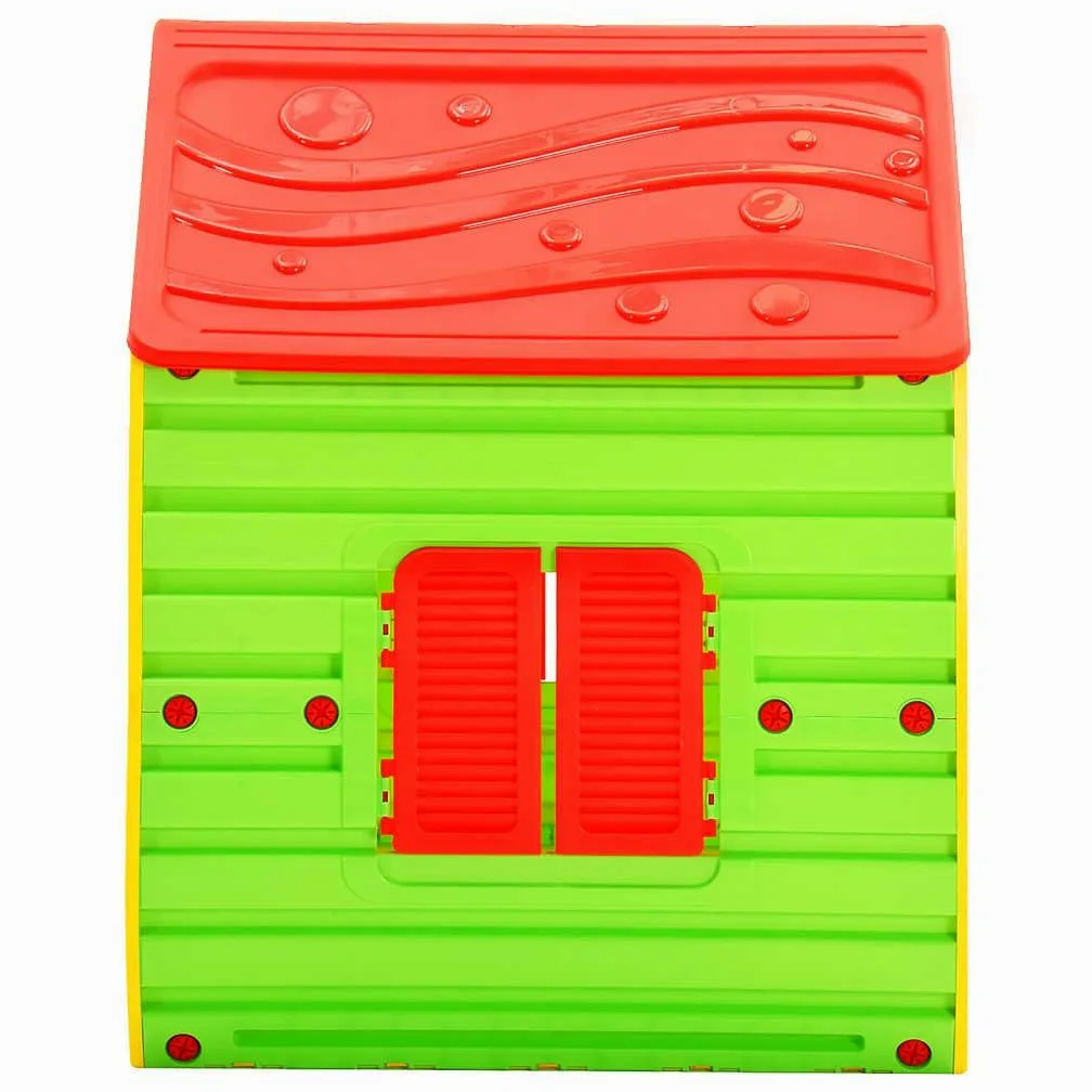 Casetta giocattolo per bambini in 100% polipropilene, 102 x 90 x 109 cm, resistente ai raggi UV, per interni ed esterni, con porta, finestra, tetto, veranda, per giochi di ruolo, giardino
