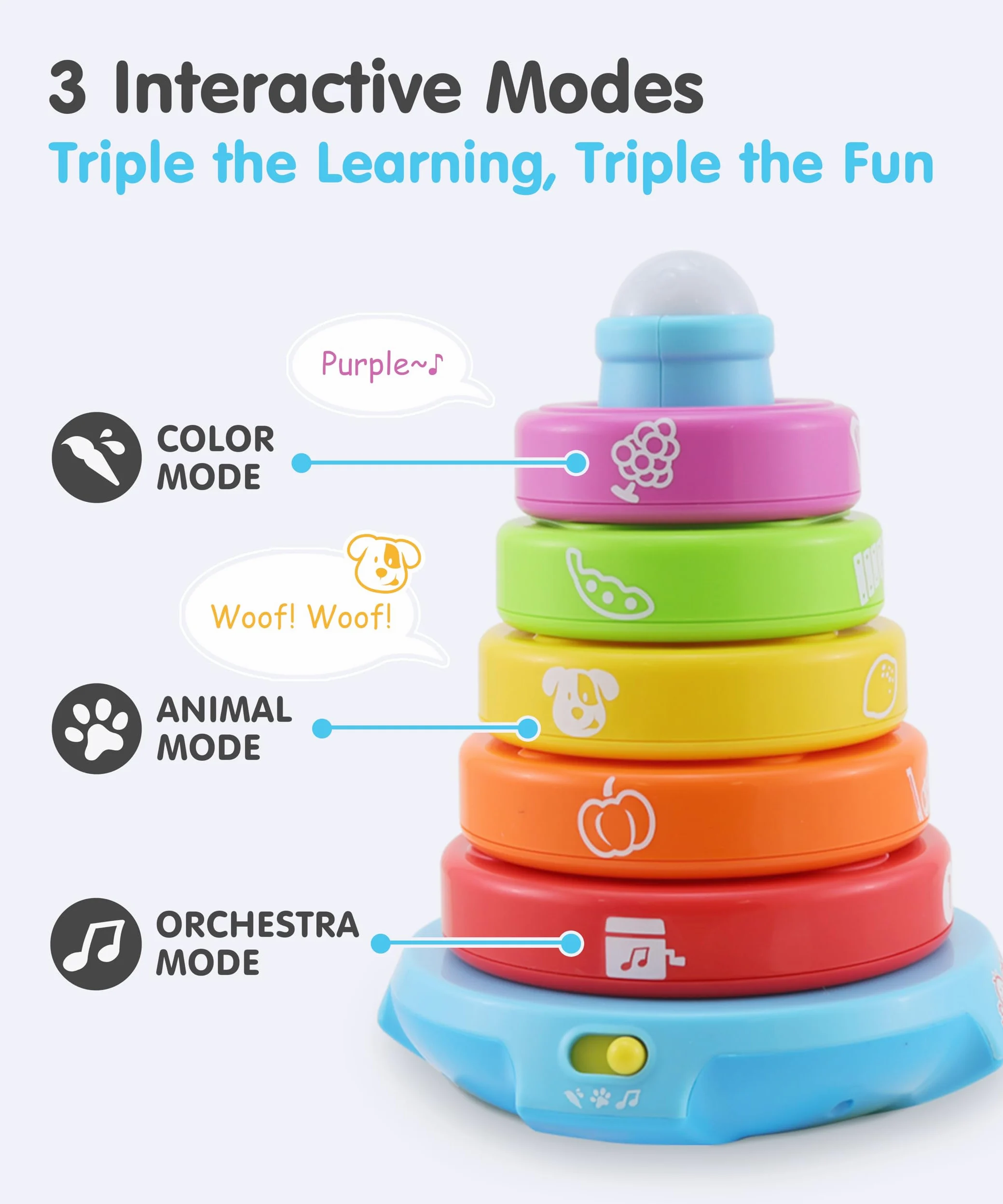BEST LEARNING Impila & impara - Gioco attività educative per Neonati e Bambini dai 6+ Mesi [Versione in Lingua Inglese]