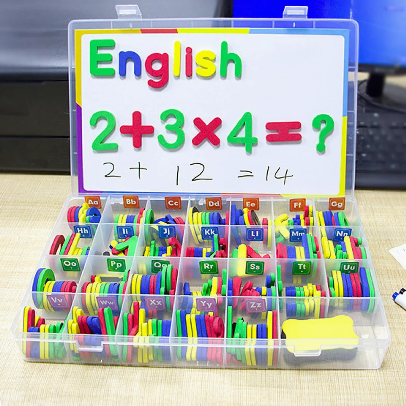 Magneti ' – Set di numeri e lettere magnetiche, giocattolo educativo | colori vivaci, kit di apprendimento maiuscolo e minuscolo, strumento coinvolgente | adatto a s'
