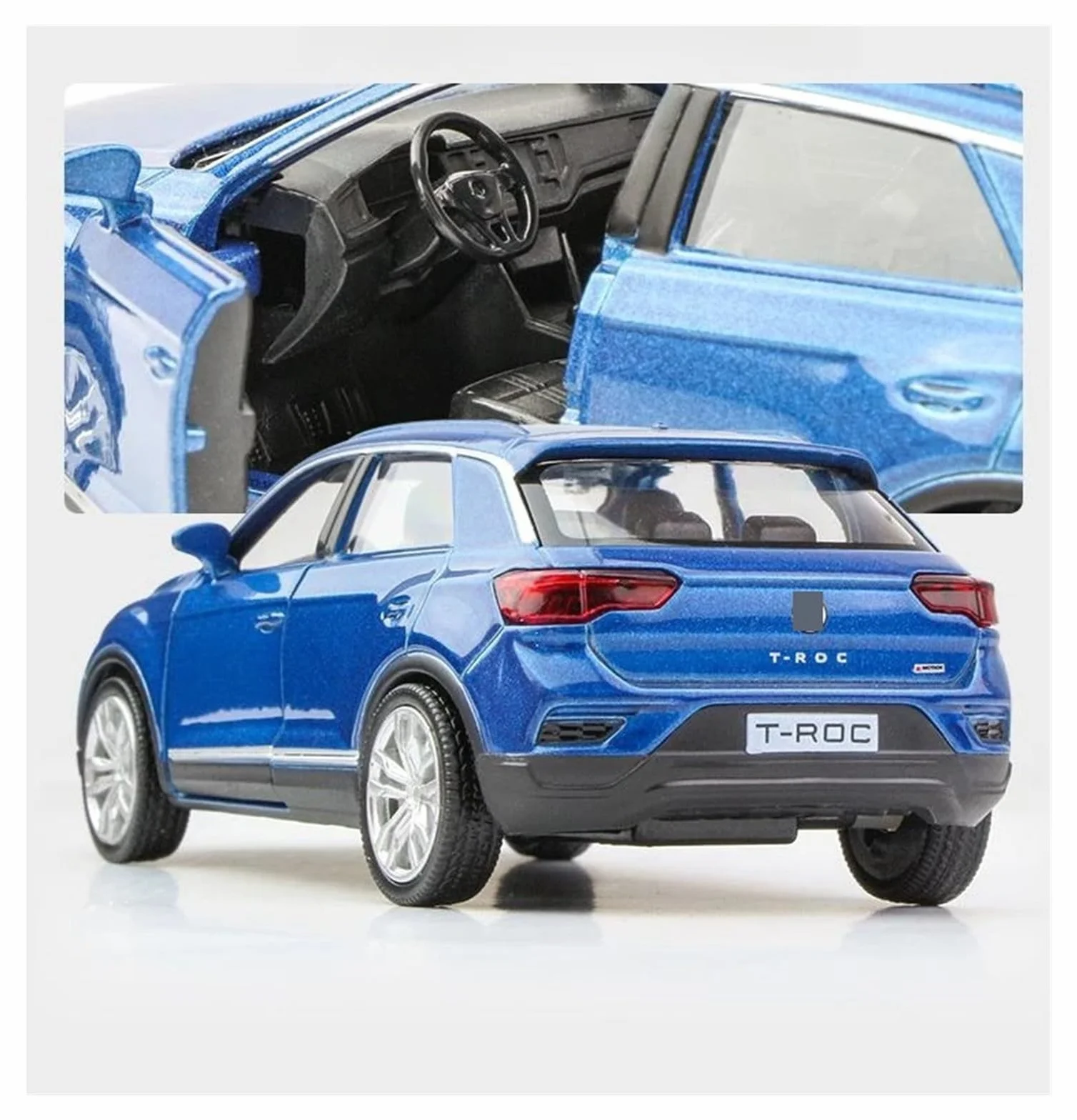 1/36 Per Volkswagen T-Roc Toy Car Model 5'' Diecast Alloy Sport SUV Veicolo In Miniatura Pull Back Collection Set Giochi Modello Auto per Hobby(Nero)