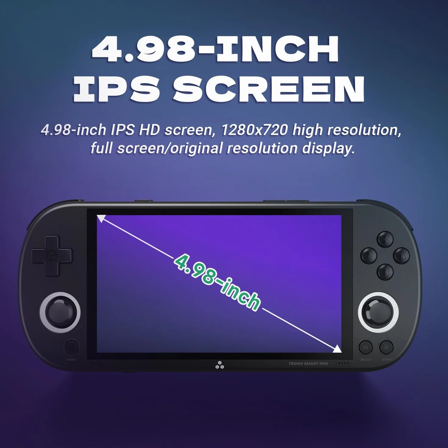 Trimui Smart Pro console portatile per giochi, console con display da 4,96 pollici preinstallata con emulatore e schede TF, console retrò con sistema Linux e processore Allwinner A133P (Nero, 256GB)