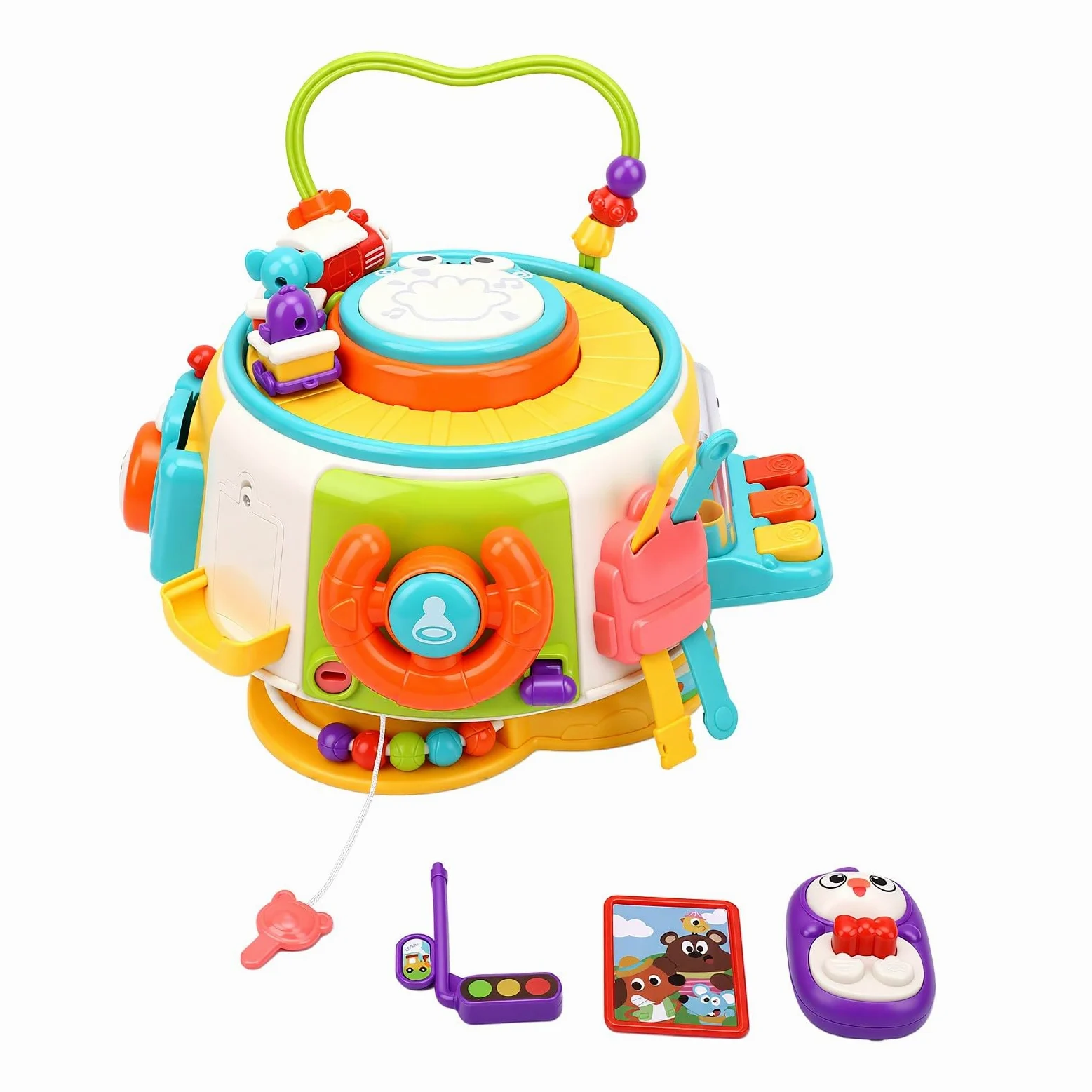 Activity Cube Baby, Giocattolo Educativo 6 Facce con Coordinazione | Materiale in ABS e Silicone, Gioco Interattivo Senza Batterie, Giocattolo per lo Sviluppo Sensoriale dei bambini.