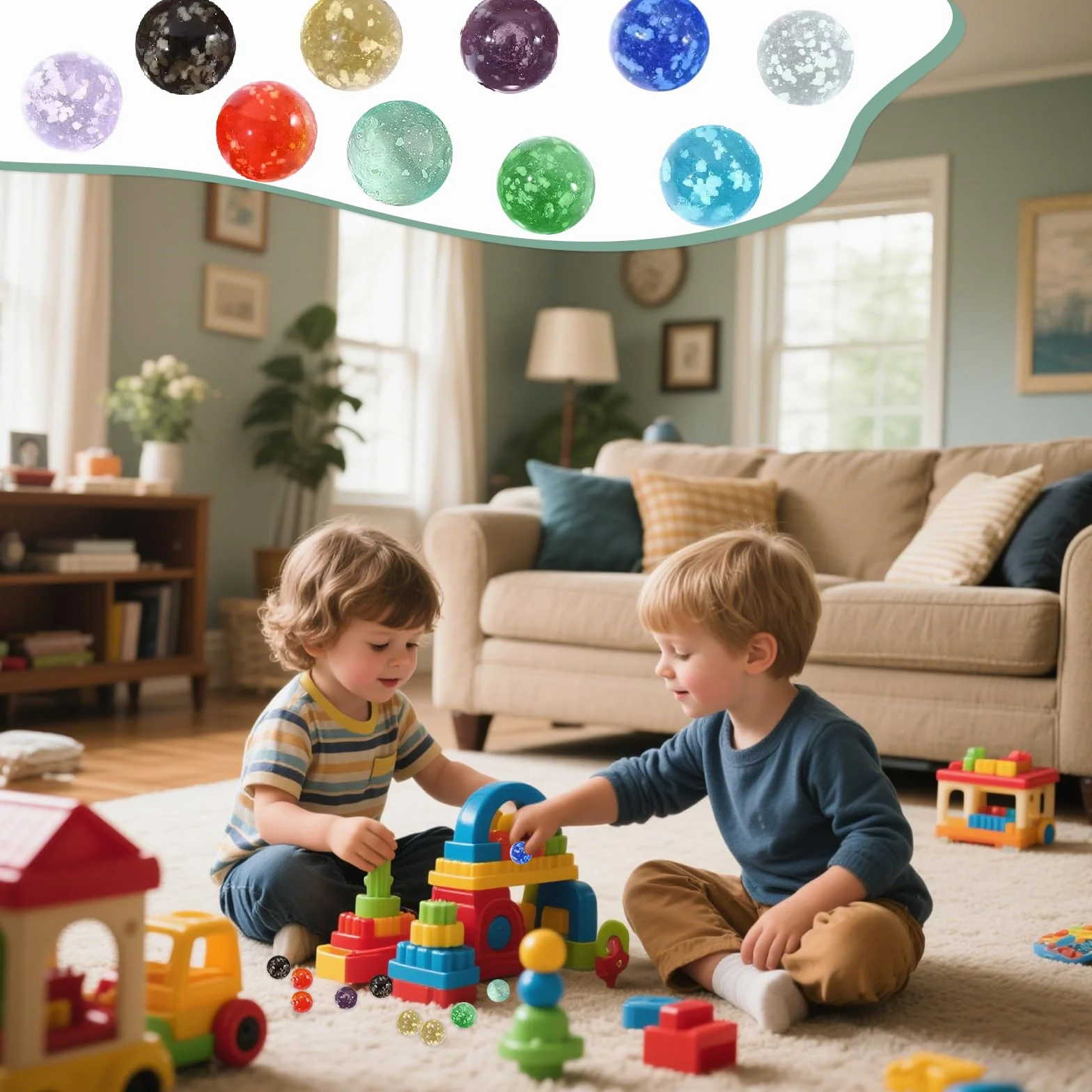 Biglie Colorate di Vetro 16mm 40 Pezzi 10 Colori per Giochi Flipper Decorazioni Casa