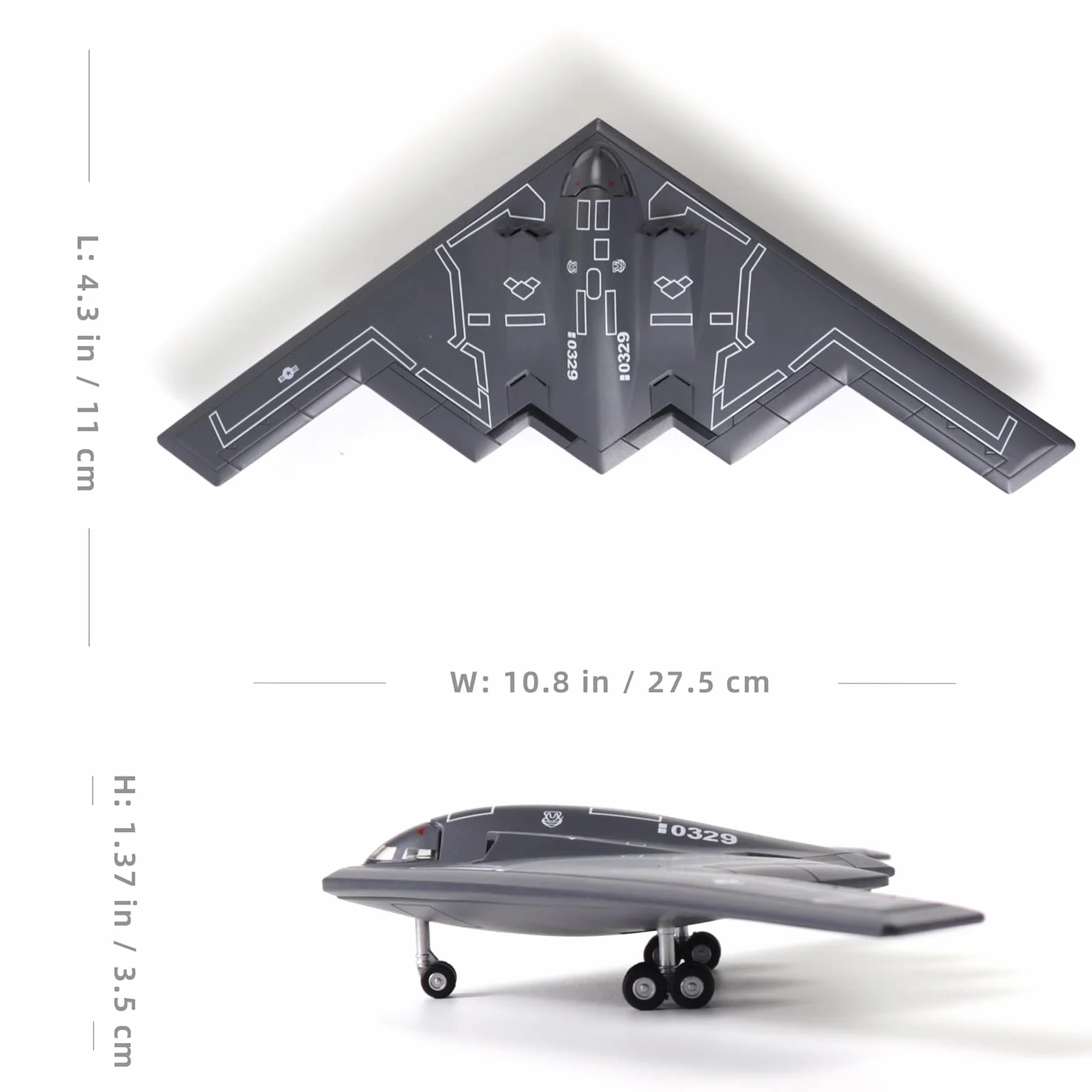 NUOTIE USAF B-2 Spirit Stealth Bombardiere Strategico Modello Aereo Scala 1/200 Metallo Collezione