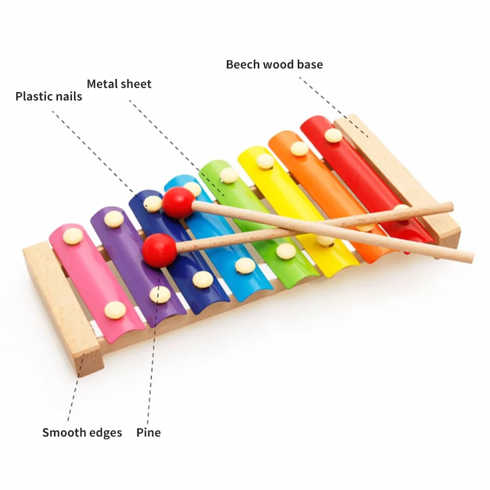 Xilofono Bambini Colorato Professionale, Strumento Musicale per Bambini, Giocattoli Musicali