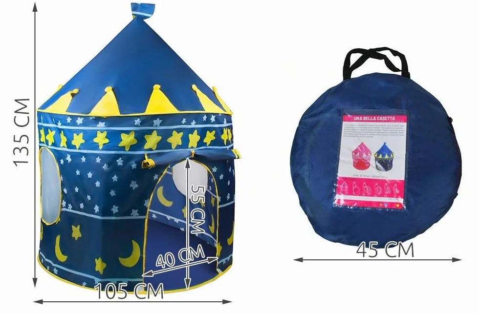 Tenda per bambini - castello/palazzo per casa e giardino - blu #1163