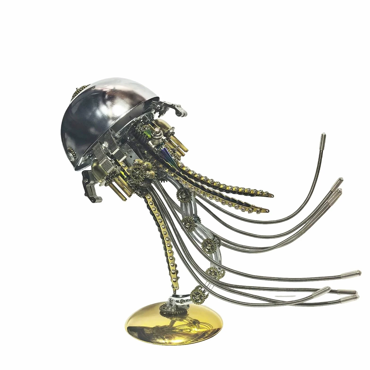 Puzzle 3D in metallo modello creatura marina, 800 pezzi, montaggio fai da te, modello steampunk meccanico con luce notturna a LED calda e base display regolabile, decorazione da scrivania regalo per