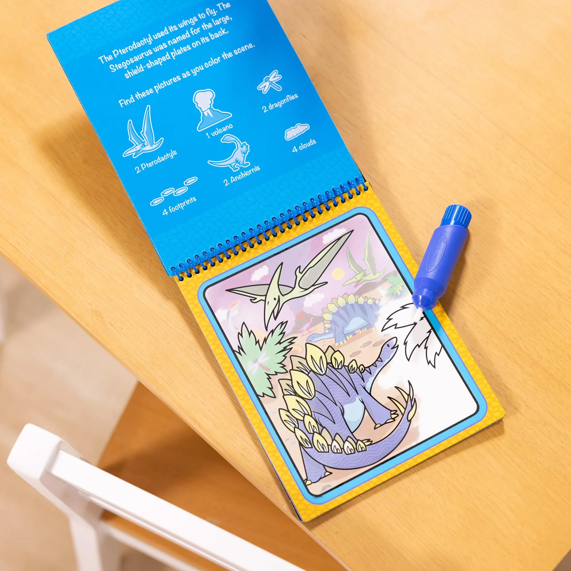 Melissa & Doug Water Wow! Libro Magico da Colorare con Pennello ad Acqua Dinosauri 3+ Anni