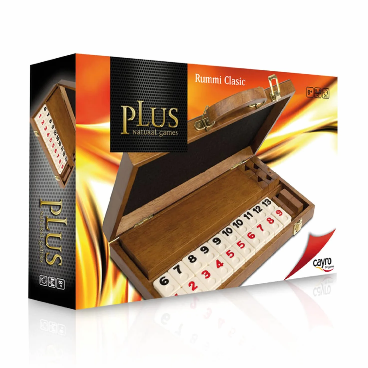 Cayro - Rummi Classic - Modello Elegante - + 8 - Divertente Gioco Da Tavolo - Ideale Per Bambini E Adulti - Valigetta E 4 Supporti In Legno - Da 2 A 4 Giocatori