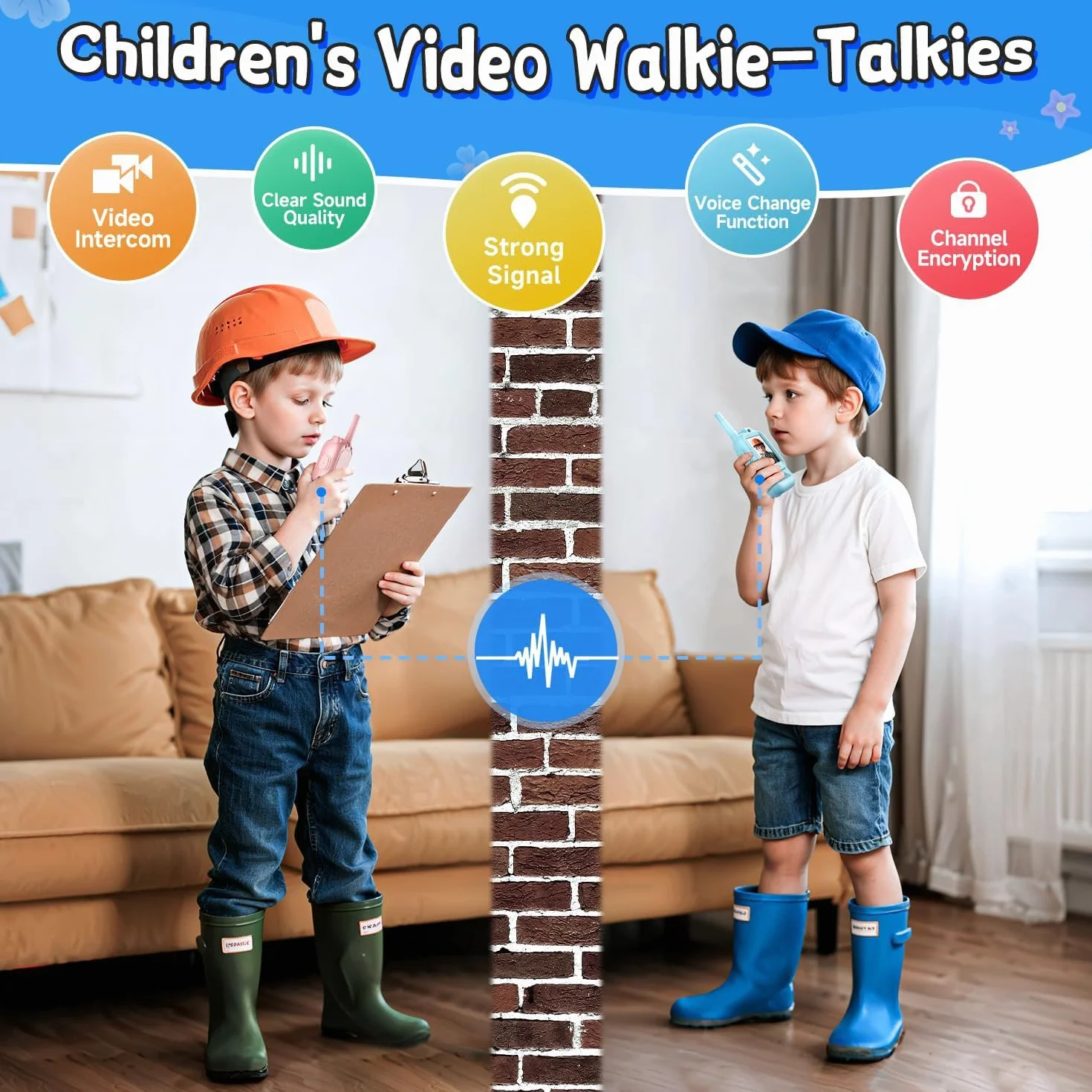 Bambini Walkie-Talkie Video Set 2 Pezzi Giocattolo Interattivo Educativo Fotocamera HD
