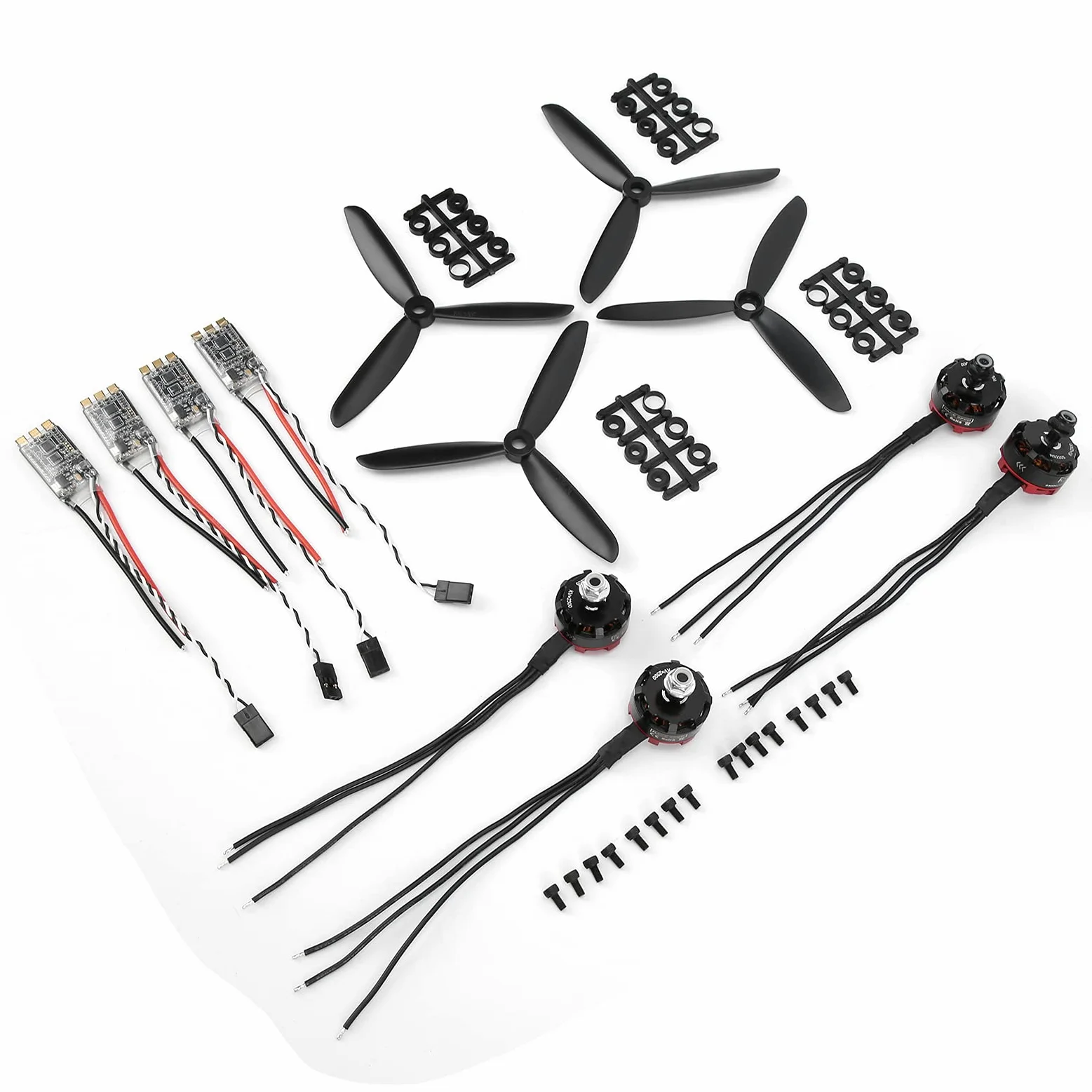 Drone Motor Set, 2205 2300 KV Alu + Lega CW + Motore CCW (4X) + 30A Brushless ESC (4X) + 5045 Propelle (4X) + Accessori Paddle (4X) + Vite (16x) Set di Accessori RC Racing Drone