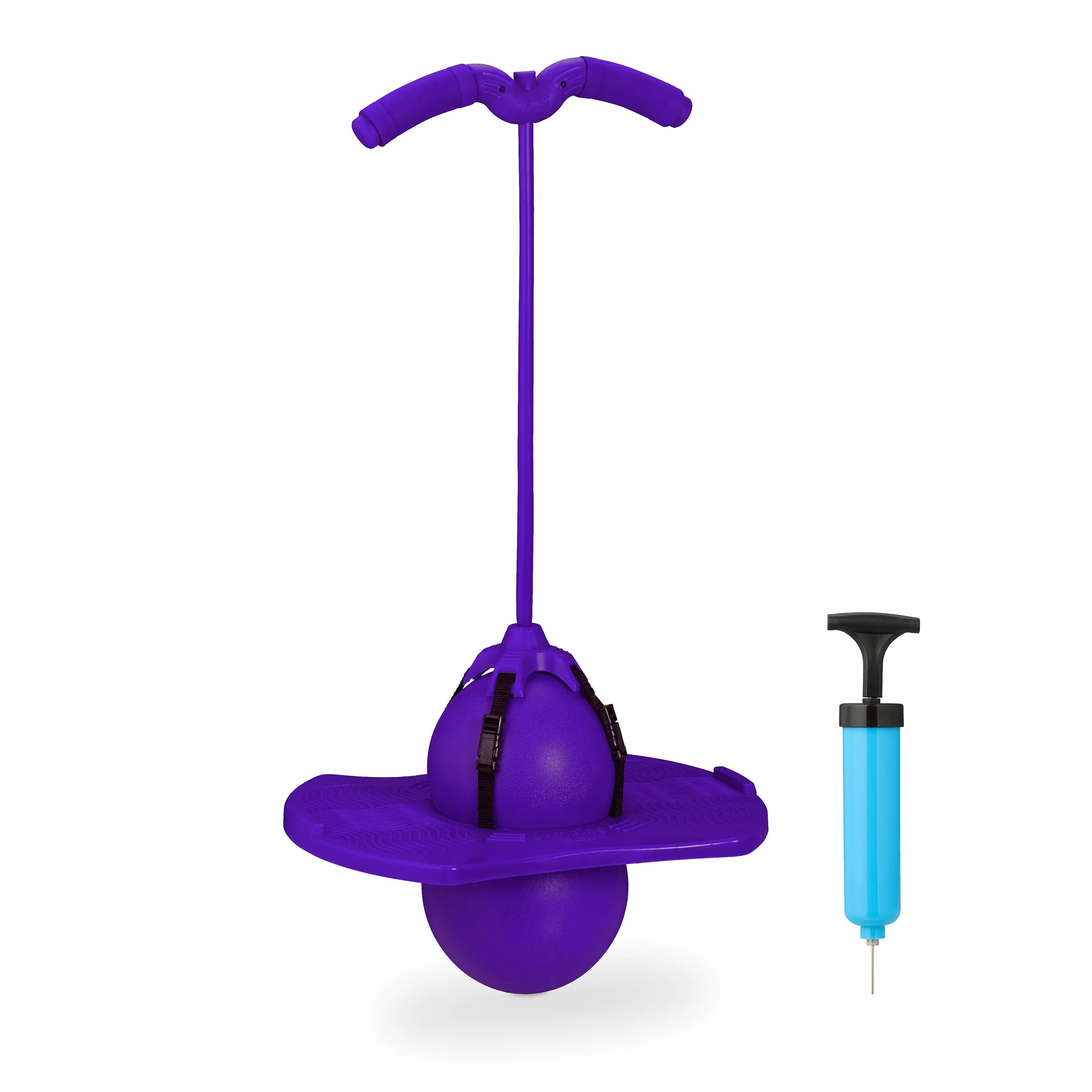 Relaxdays Salterello per Bambini, Pogo Stick con Palla Salta, Manici, Massimo 100 kg, 74x39x29 cm, Colore Assortito