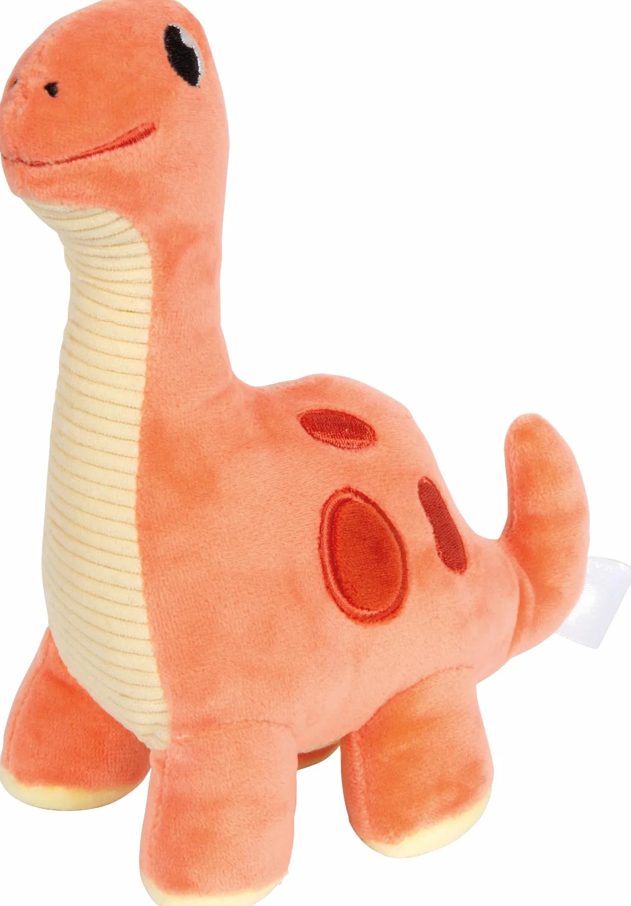 Small Foot Dinosauro Rosso Dino, 19 cm, Tessuto a Coste, Stoffa Come ausilio per la Nanna, Animale di Peluche per Bebè e Bambini Piccoli, 12685, Colore Coloured