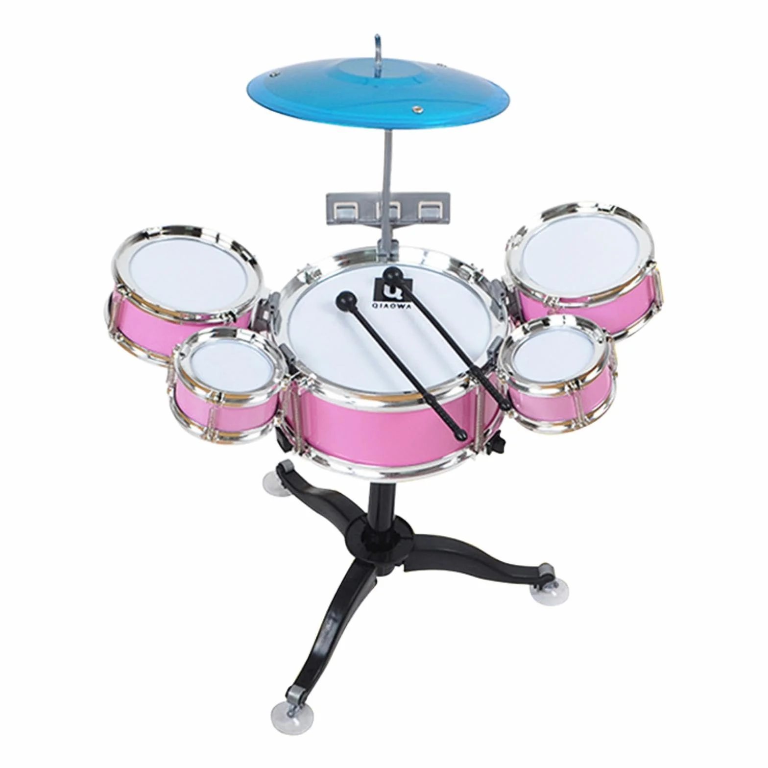 Gralara Batteria per Bambini Set Percussione Giocattolo Musicale Strumento Ritmico Educativo Materiali Resistenti Adatto a Gioco E Apprendiment, Rosa