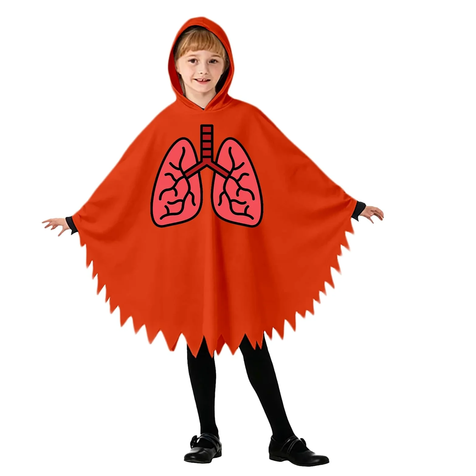 Costume per bambini con stampa scheletro, mantello per feste e spettacoli teatrali