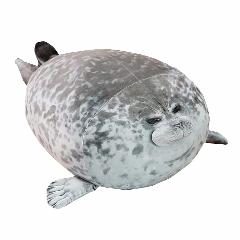 Aideal Foca Morbido Peluche Cuscino Sigillo Giocattolo del cuscino della peluche Peluche Animali Giocattolo Regalo per Bambini e Adulti (Grigio, 60cm/ 23,6 Pollici)