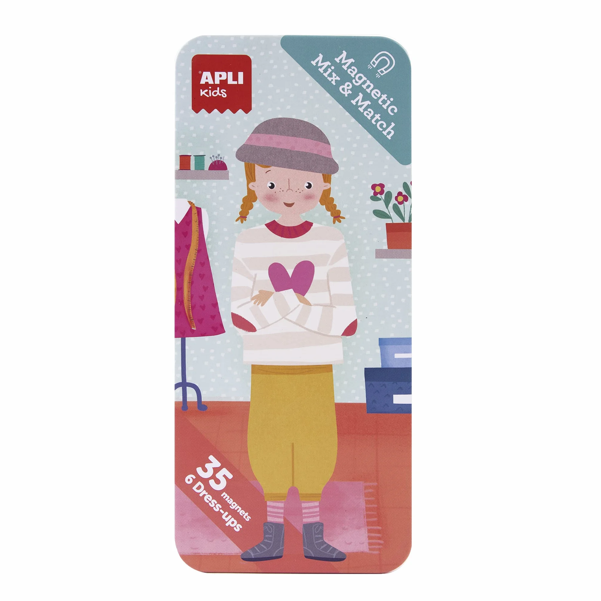 APLI Kids 18910 - Set Magnetico Mix & Match Modello Fashion. Set per Creare Abiti, Ideale da Portare in Viaggio.