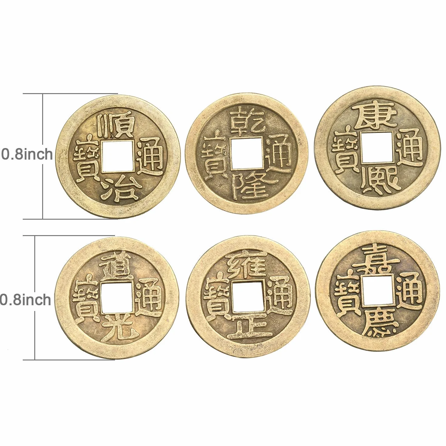 200 Pezzi Monete Feng Shui Cinesi Monete di Buona Fortuna Monete I-Ching per Salute e Ricchezza, 2 cm