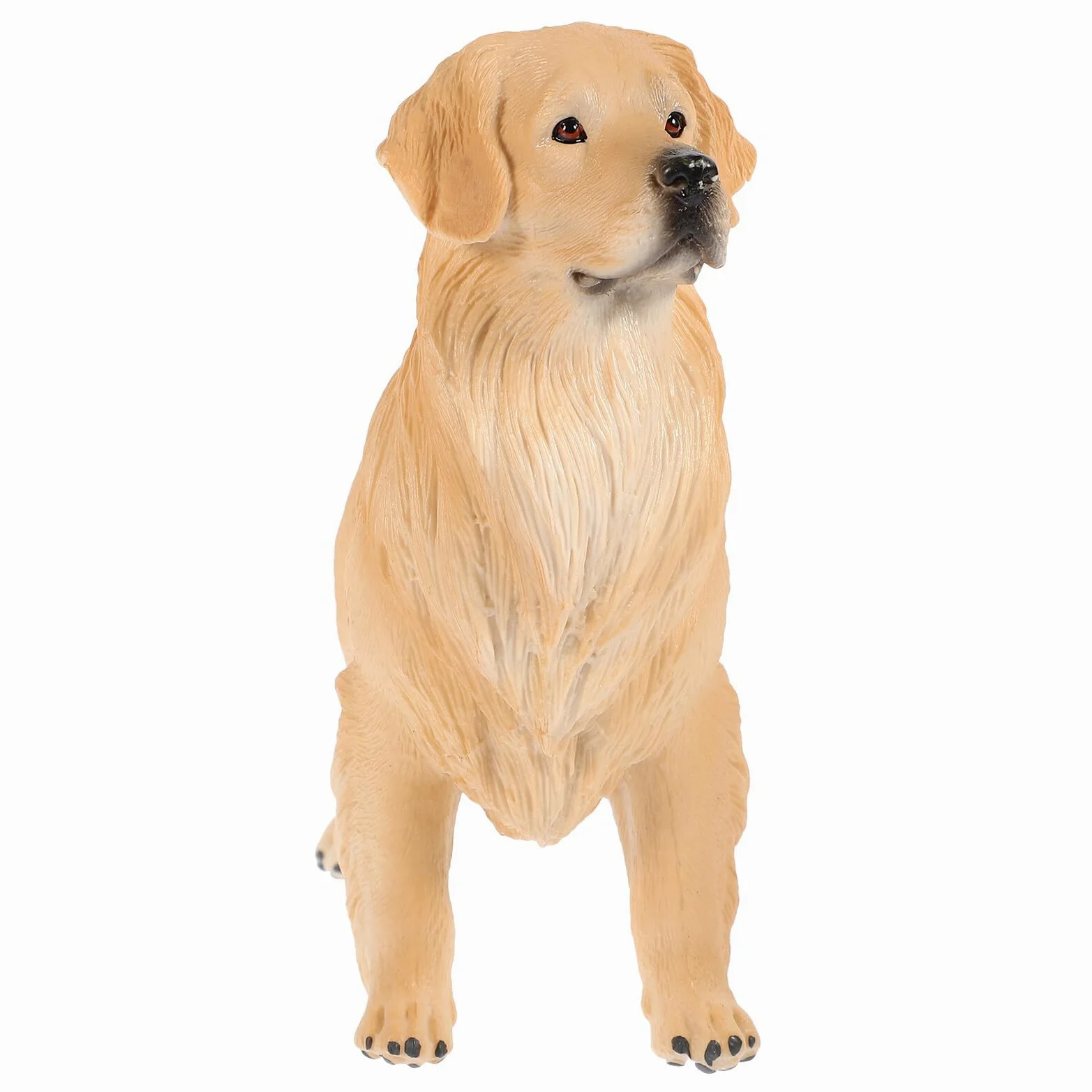 TOYANDONA Figura Decorativa per Bambini Golden Retriever in Plastica Beige, Giocattolo Animale Realistico come Regalo lo Sviluppo Precoce
