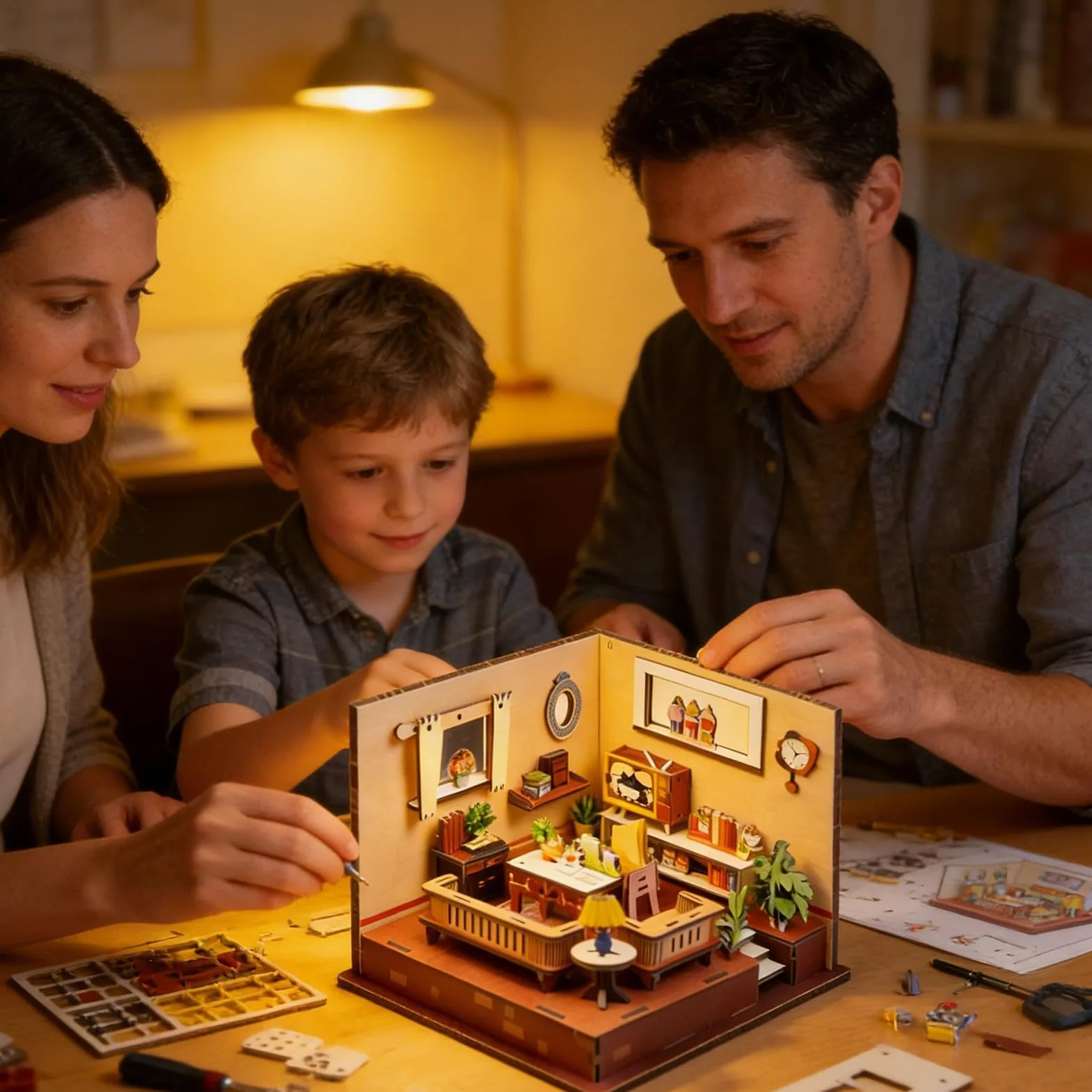 Puzzle da costruzione 3D in legno, esperienza coinvolgente per rilassarsi in famiglia, puzzle 3D in miniatura per bambini, adolescenti, ragazze e ragazzi