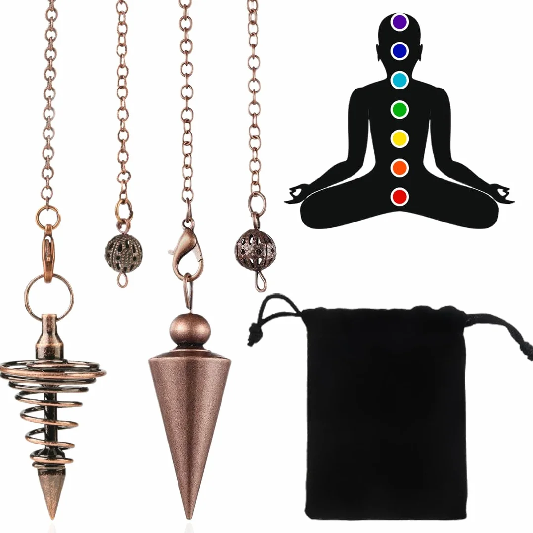 Pendolo in rame 2 pezzi per esoterismo divinazione tarocchi accessori regalo