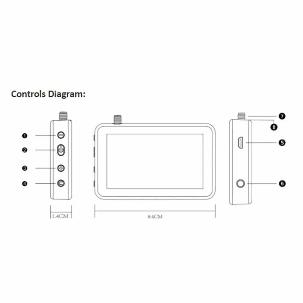 Monitor FPV da 3 Pollici 5.8G con Ricevitore VTX da 40CH e Batteria Integrata per Drone RC FPV, Handheld Display