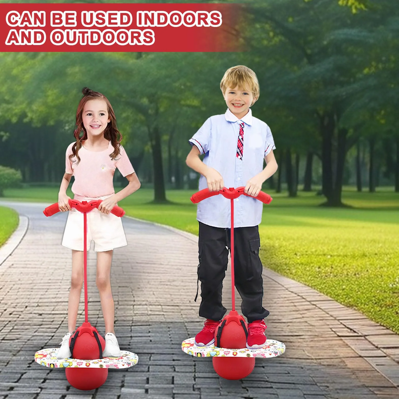 Pogo Ball con manici, Pogo Stick Palla gonfiabile per bambini, asta di gonfiaggio con pompa ad aria, Pogo Ball per l'allenamento dell'equilibrio, regalo per bambini dai 6 anni in su