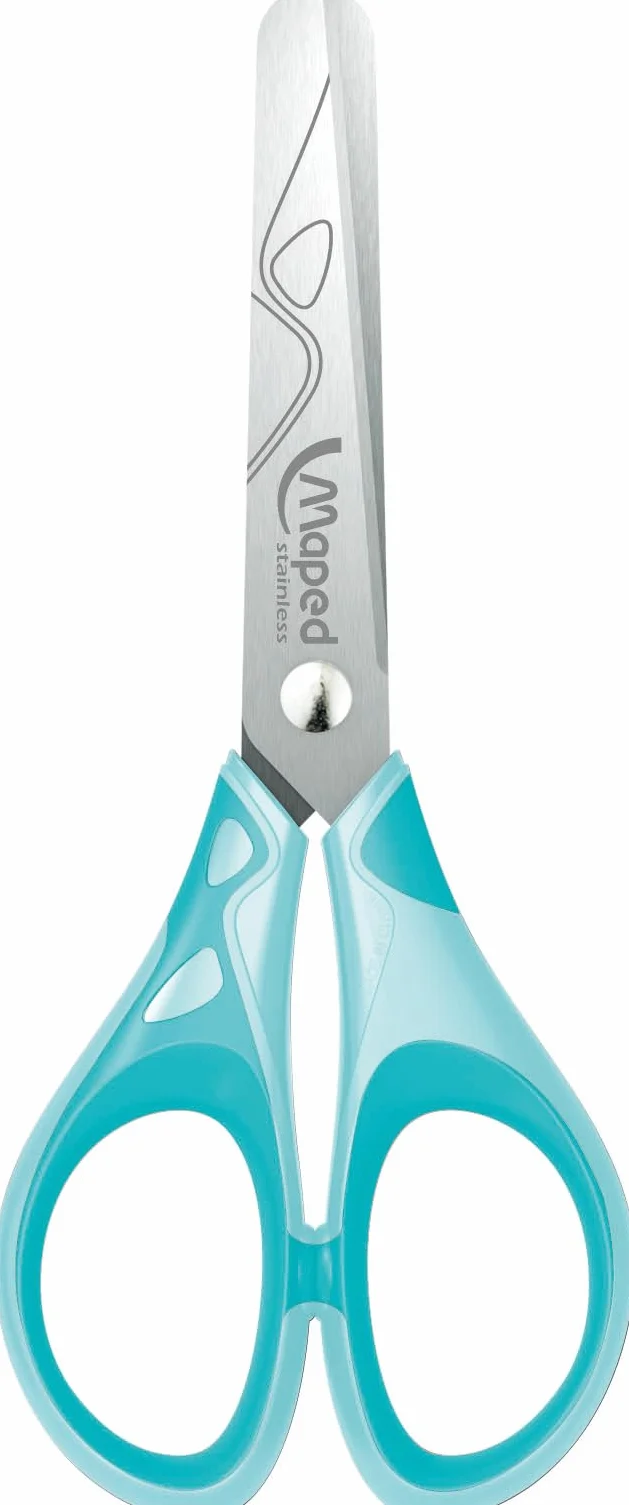 Maped - Forbici Sensoft 13 Cm con anelli flessibili ed ergonomia 3D - Forbici dai 4 anni - Per asilo e elemtari - Punta arrotondata per una massima sicurezza - Colori pastello casuali