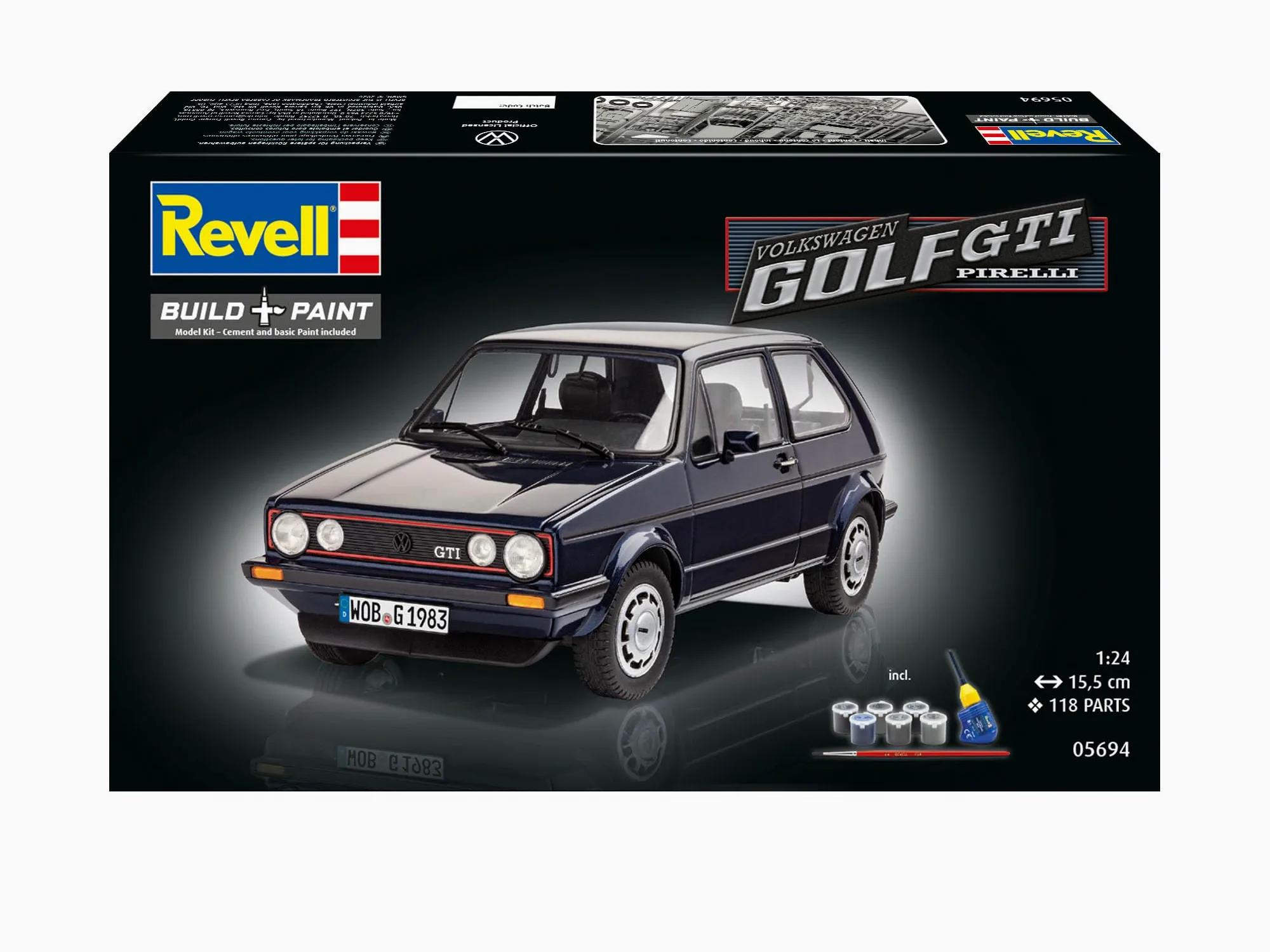 Revell-35 Years VW Golf 1 GTI Pirelli Volkswagen Modellino da Costruire, 12 - 99 Anni, Scala 1:24, Colore Nero, RV05694