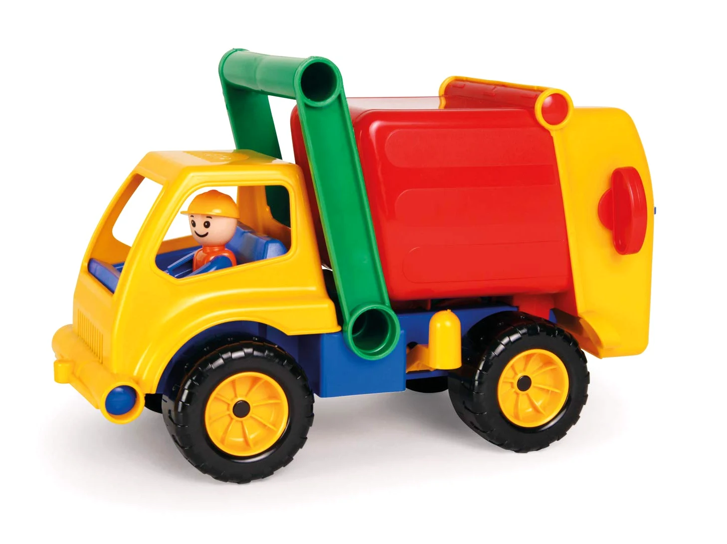 Lena 04356 - Autocarro Aktive, ca. 30 cm, con Contenitore chiudibile, 1 bidone della Spazzatura e Figura Mobile, Set di Veicoli da Gioco per Bambini a Partire dai 2 Anni
