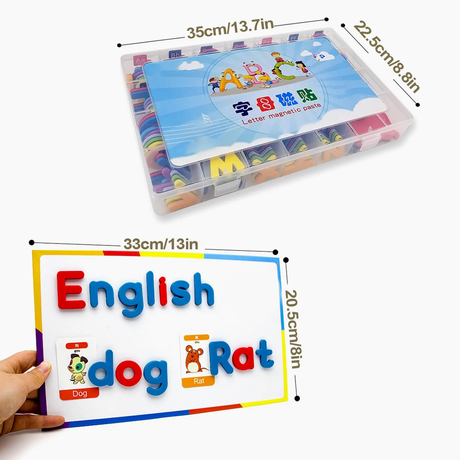 Lettere E Figure ' Magnetico, Magneti - Kit Di Adesivi | Per Magneti Frigorifero - | Set Di Giochi Di Educativo Con Tabella Magnetica Per AP