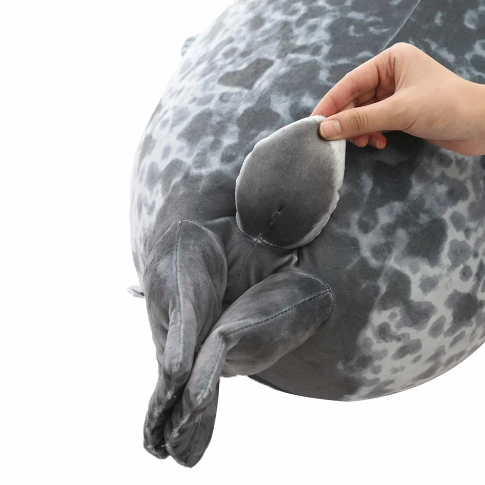 Aideal Foca Morbido Peluche Cuscino Sigillo Giocattolo del cuscino della peluche Peluche Animali Giocattolo Regalo per Bambini e Adulti (Grigio, 60cm/ 23,6 Pollici)