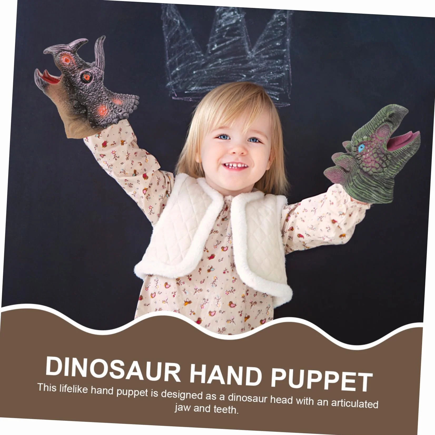 HANABASS 4 pezzi Marionetta Mano Testa di Dinosauro Figura Giocattolo Burattino Mano per Ragazzo Ragazza