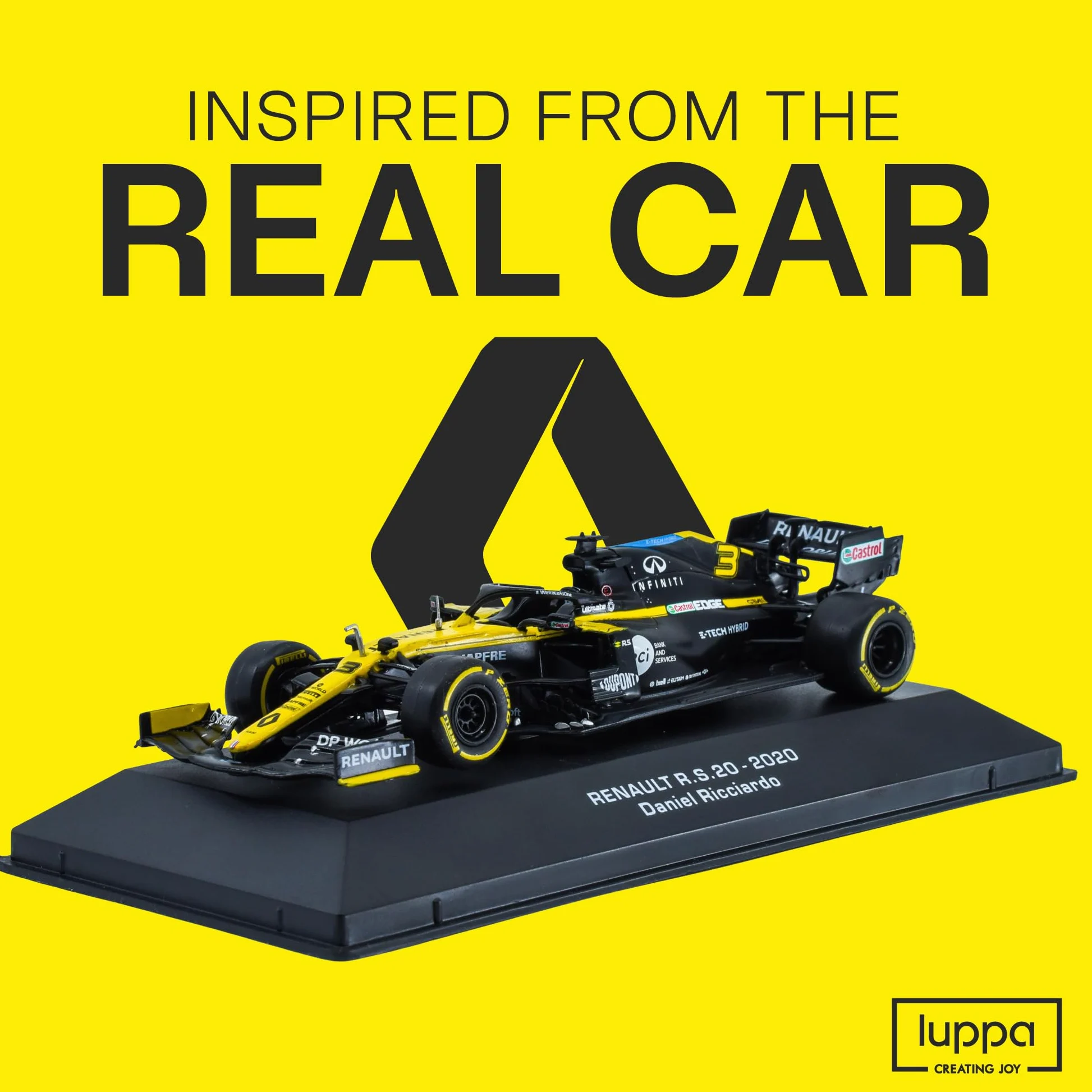 1:43 F1 Team RS20-2020 Collezione Formula 1 Race # 3 Modello Ispirato a Daniel Ricciardo & Esteban Ocon Diecast Modello da collezione