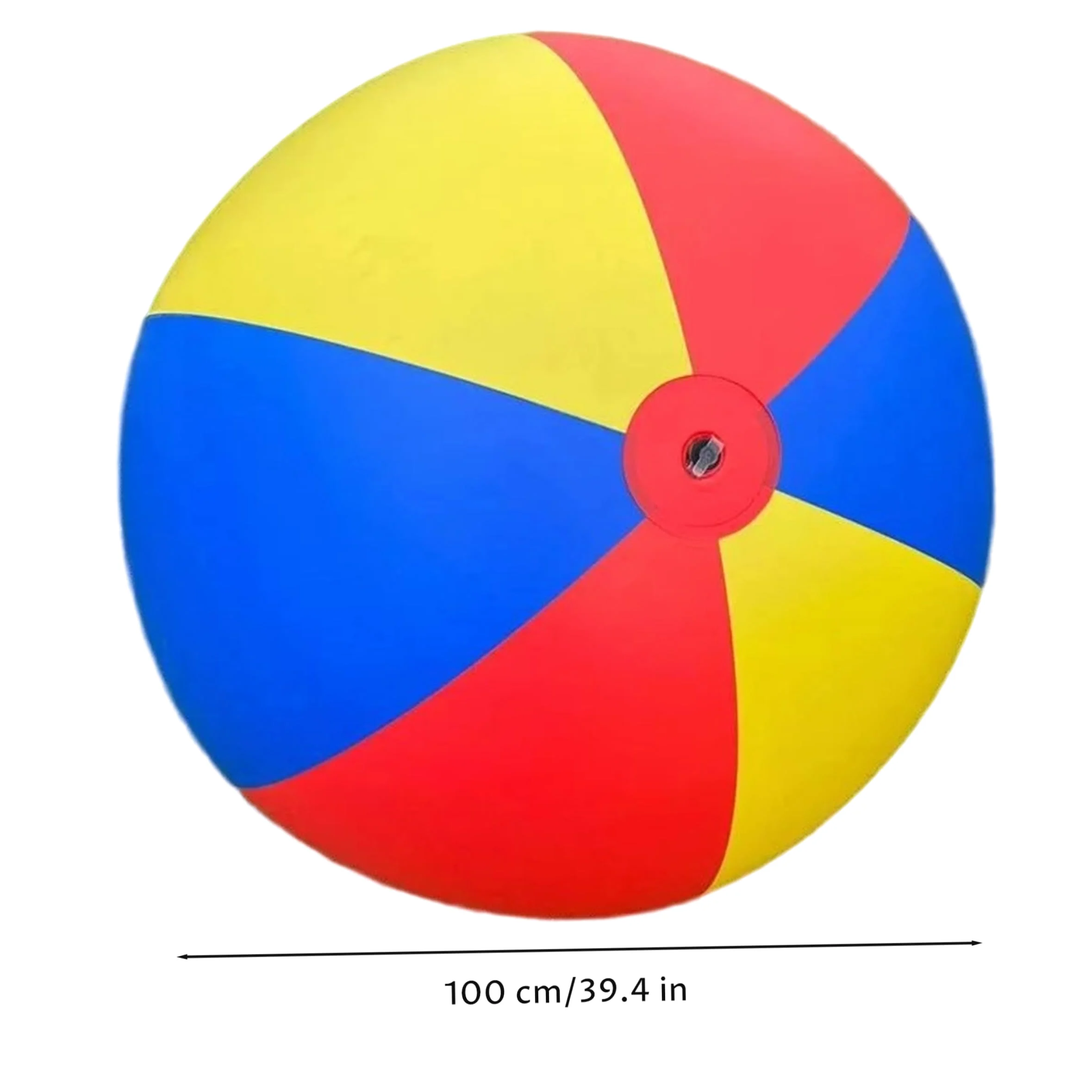 Palla gonfiabile gigante, pallone da spiaggia gonfiabile gigante, palline da gioco in morbido PVC per divertimento in famiglia all'aperto, rosso/giallo/blu, 100 cm/39, 37 pollici.