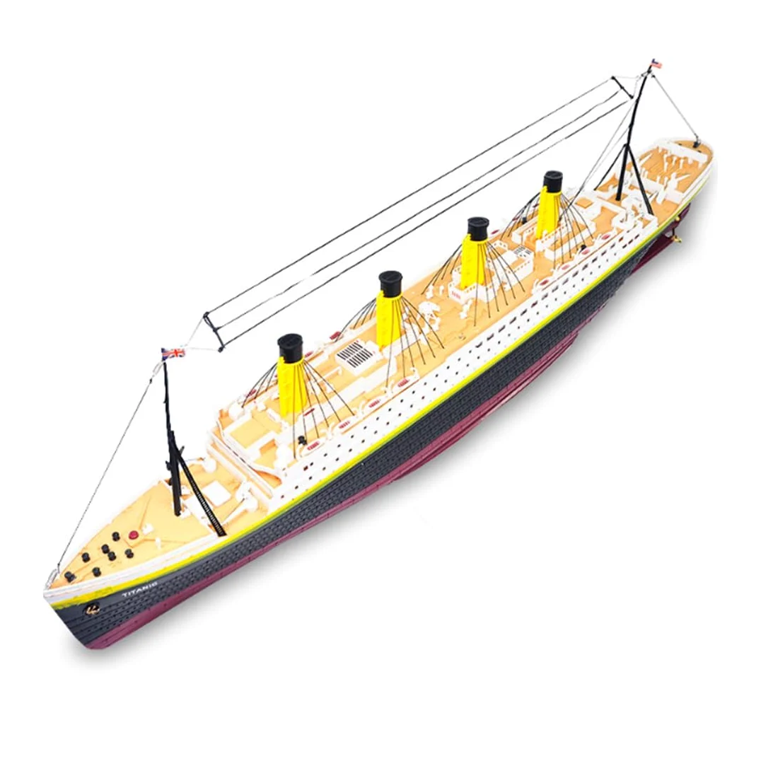 Barca da crociera telecomandata con luci a LED, 2,4 G RC 3 CH elettrica ad alta velocità NQD Titanic, modello per interni ed esterni, regalo per bambini e adulti