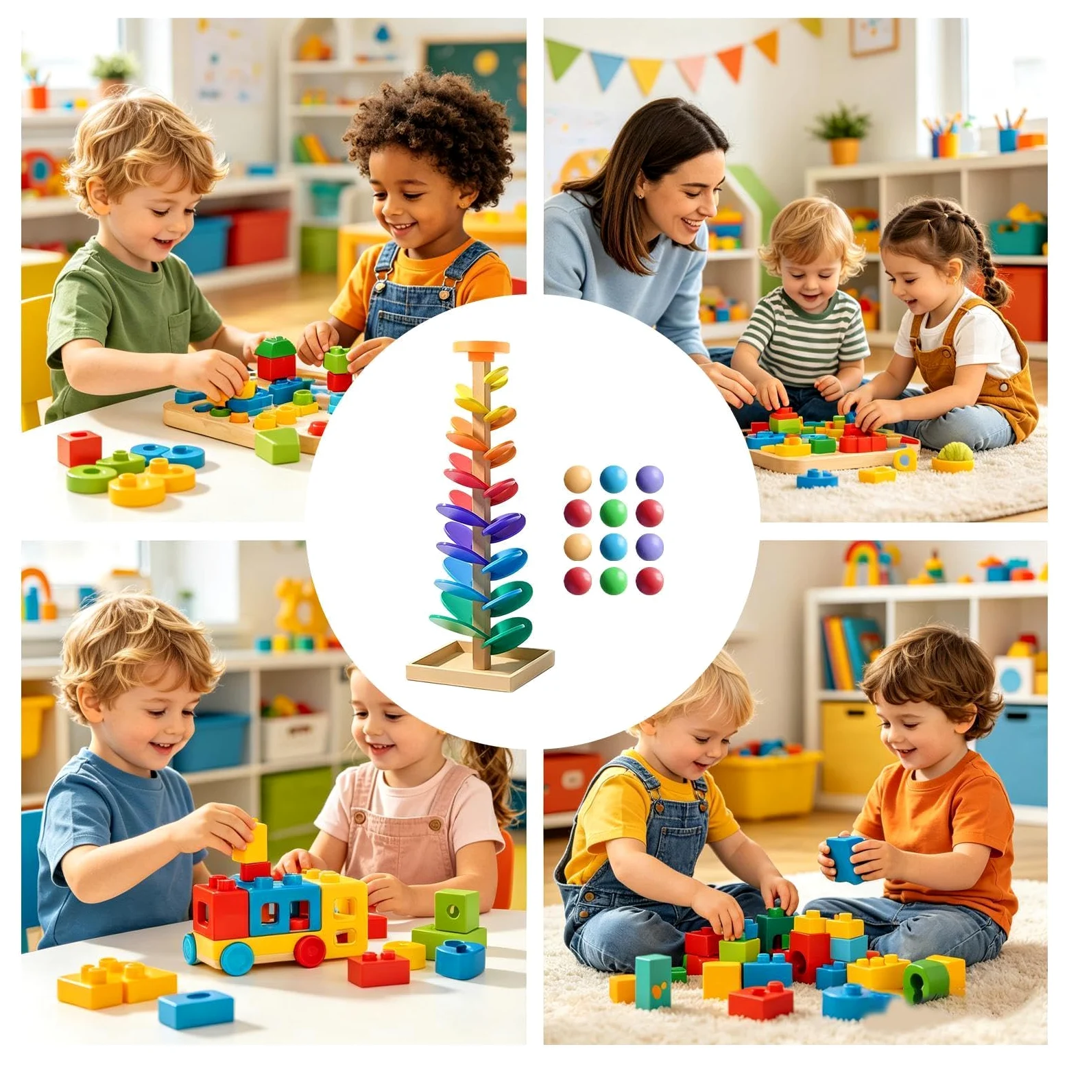 Pista di Biglie Giocattoli Di Classificazione A Torre In Legno | Di Pista A Biglie Musicale Ad Albero Per Bambini Per Bambini E Bambine, Casa, Asilo, Feste Di Compleanno