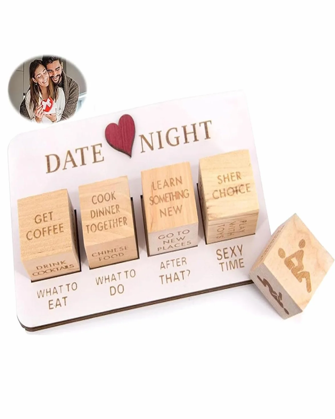 4 PCS Dadi per Appuntamenti notturni per Coppie, Dadi per Appuntamenti notturni di San Valentino, Idee Divertenti per Appuntamenti notturni, Set di Giochi per Coppie, Divertente Regalo di San