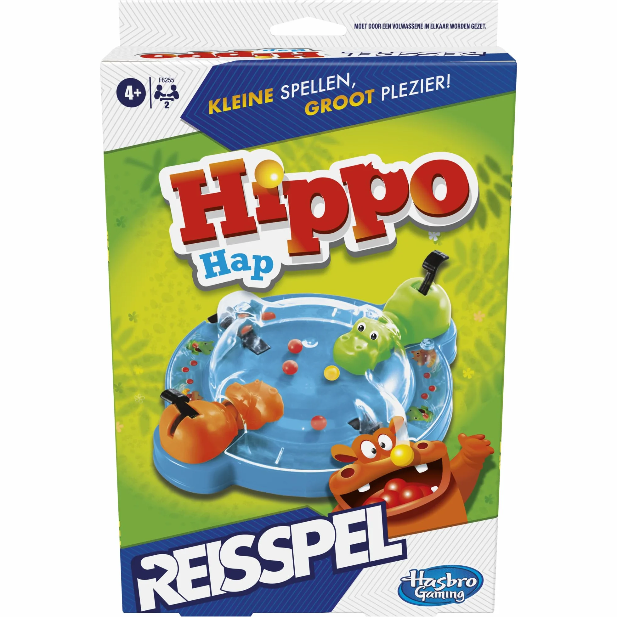 Hippos - Gioco da viaggio per bambini, gioco portatile per 2 giocatori, gioco di viaggio per bambini dai 4 anni, include 2 ippopotami calici (versione olandese)