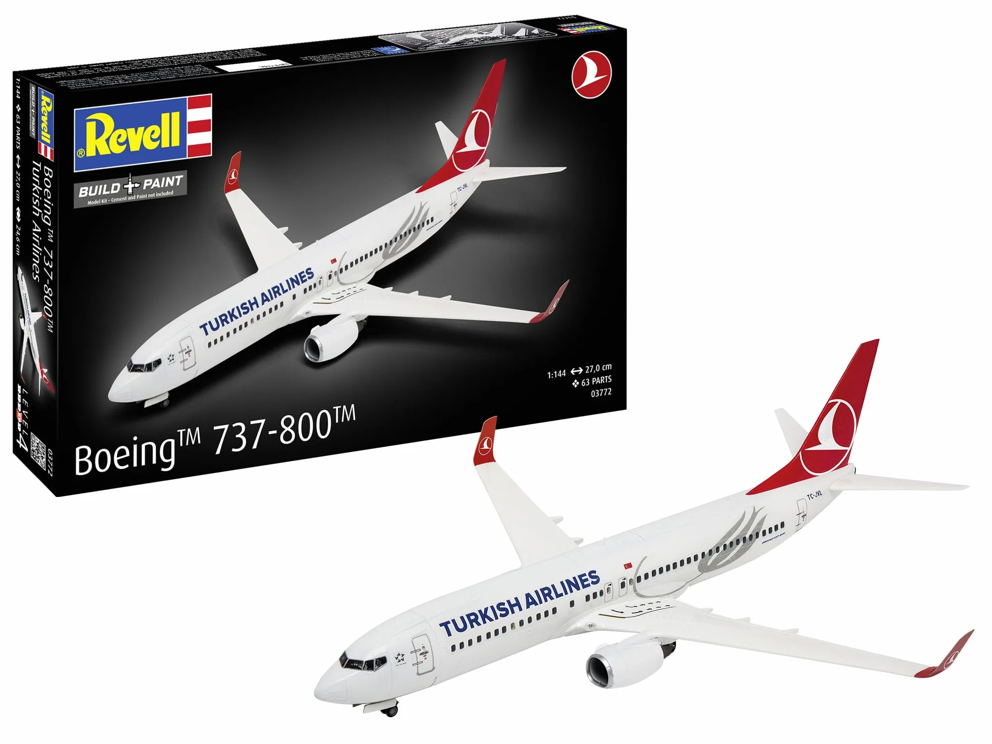 Revell 03772 Boeing 737-800 Turkish Airlines 1:144 Model Kit