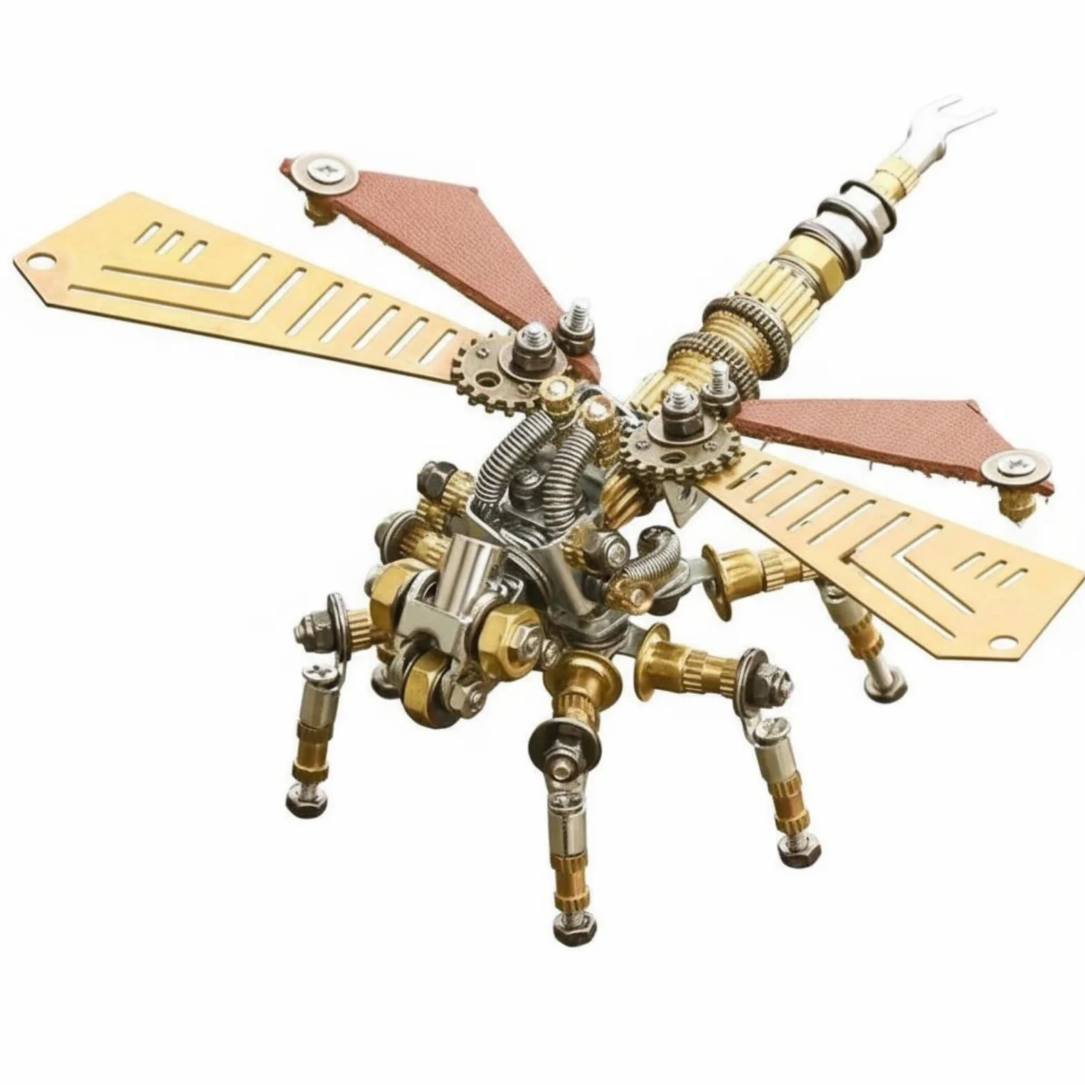 Colcolo Artware Puzzle Modellino Metallo Scultura Meccanica Industriale Dettagli Decorativi Steampunk Adatto per Arricchire Scrivania Collezione Personale, Libellula Meccanica
