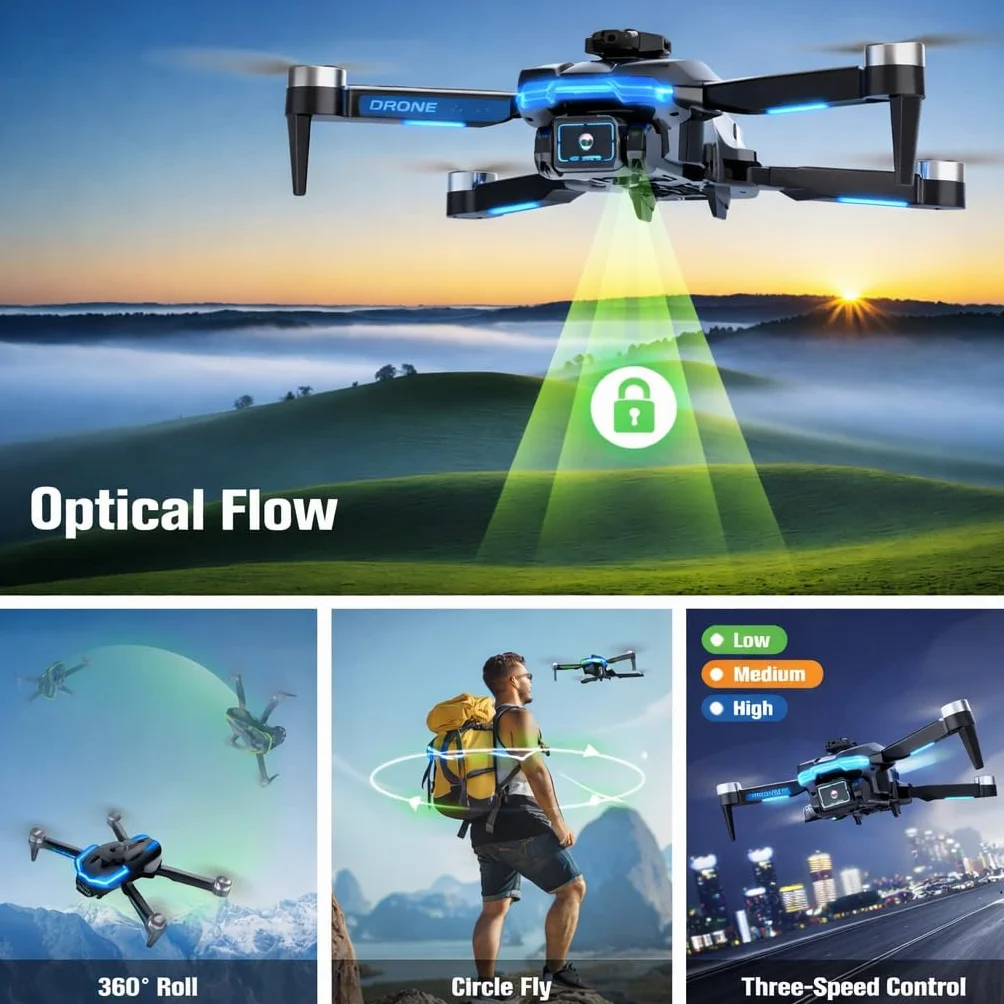 Drone con Telecamera 1080P per Bambini Droni con Motore Brushless, Giocattoli Regalo per Ragazzo e Uomo (White)